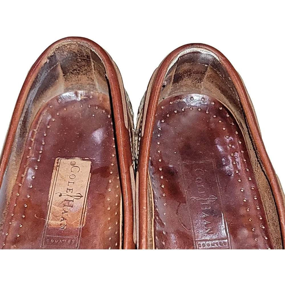 Vintage Cole Haan Men's Brown Tassel Loafers Leather Hand Sewn Sz 8.5 M‎